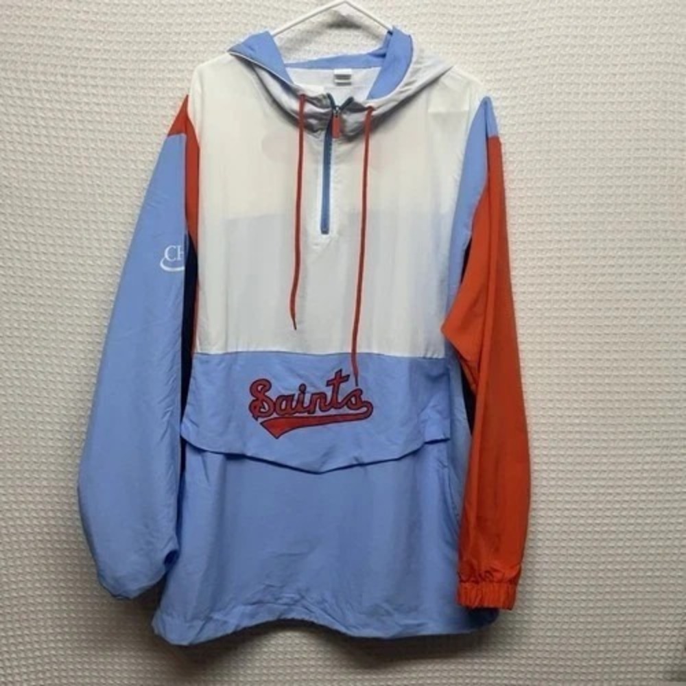 NWOT Success Brands CHS Blue/Orange Saints Windbreaker Jacket Unisex 3XL China